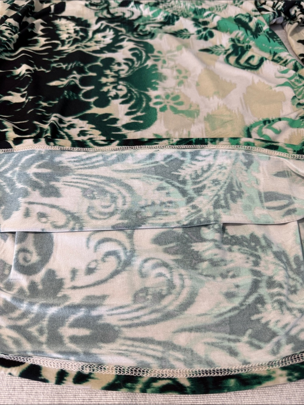 Alfani Green and Cream Floral Scoop Neck Long Sleeve Top SZXL - Picture 14 of 15